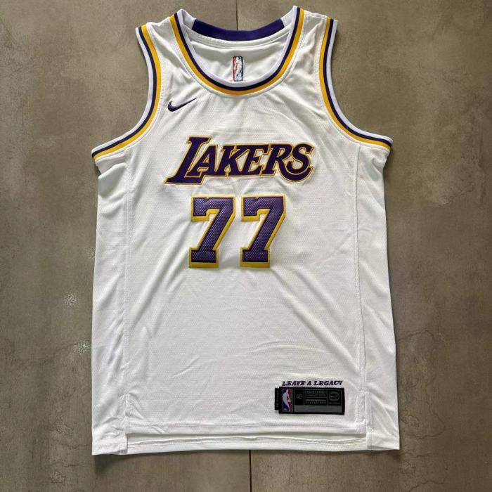 2025 Lakers Dončić #77 White Top Quality Dense Embroidery NBA Jersey