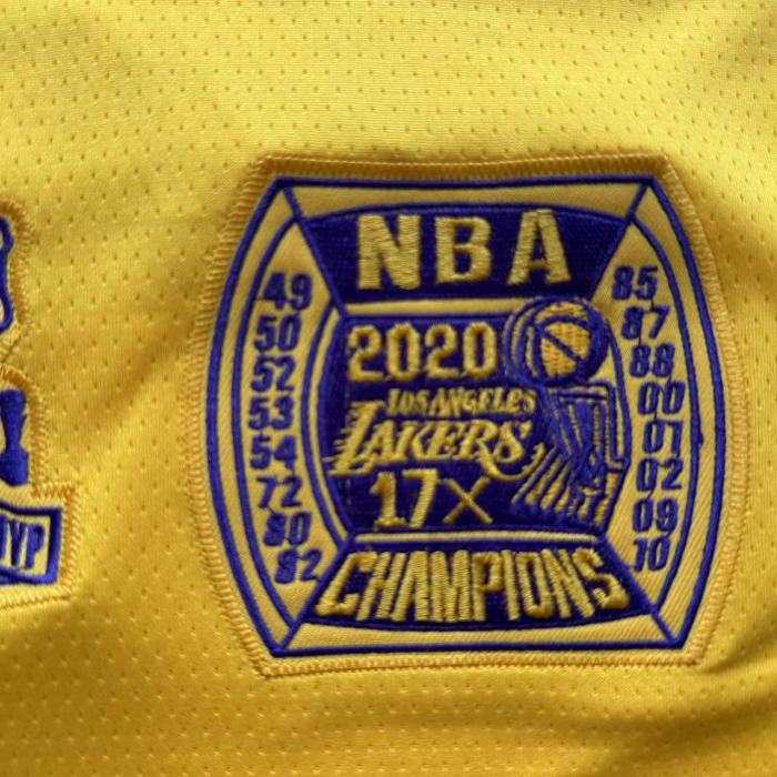 Lakers James #23 Yellow Honor Edition Top Quality Dense Embroidery NBA Jersey