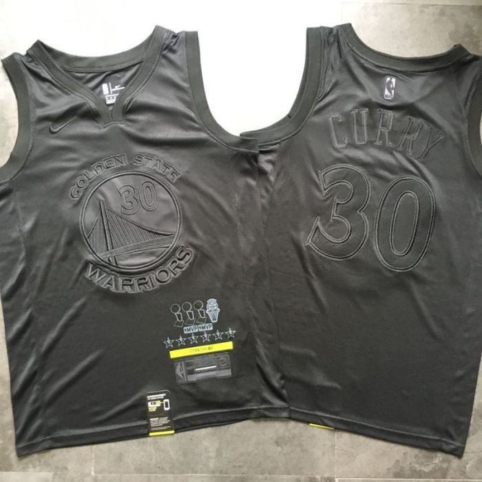 Warriors Currry #30 MVP Black Top Quality Dense Embroidery NBA Jersey