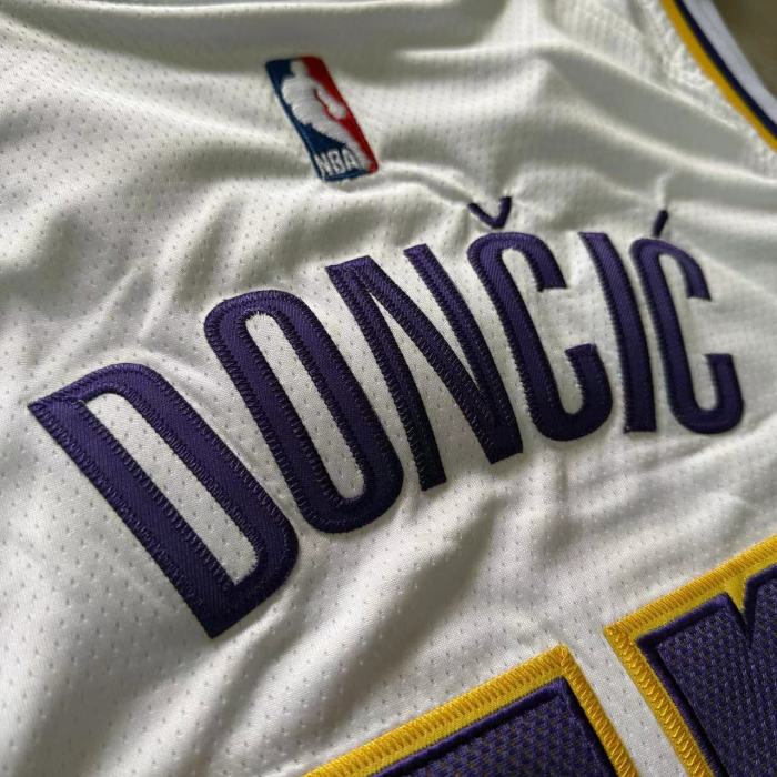 2025 Lakers Dončić #77 White Top Quality Dense Embroidery NBA Jersey