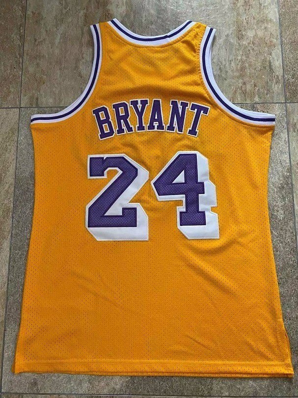 Lakers Bryant #8 & #24 Yellow Retro Top Quality Dense Embroidery NBA Jersey