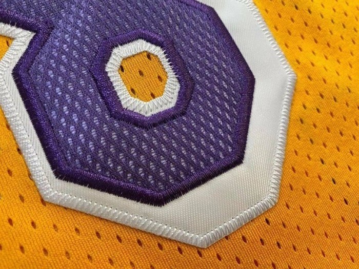 Lakers Bryant #8 & #24 Yellow Retro Top Quality Dense Embroidery NBA Jersey