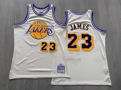 Lakers James #23 Mitchell & Ness Dense Embroidery NBA Jersey
