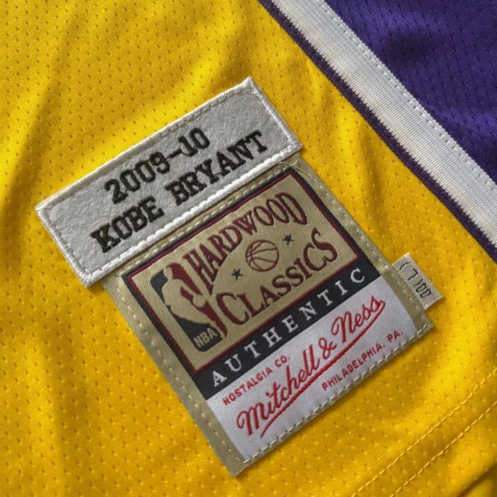 2009-2010 Lakers Bryant #24 Yellow Top Quality Dense Embroidery NBA Jersey
