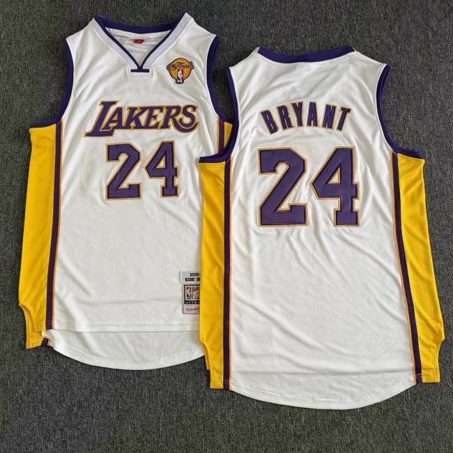 2009-2010 Lakers Bryant #24 White Top Quality Dense Embroidery NBA Jersey