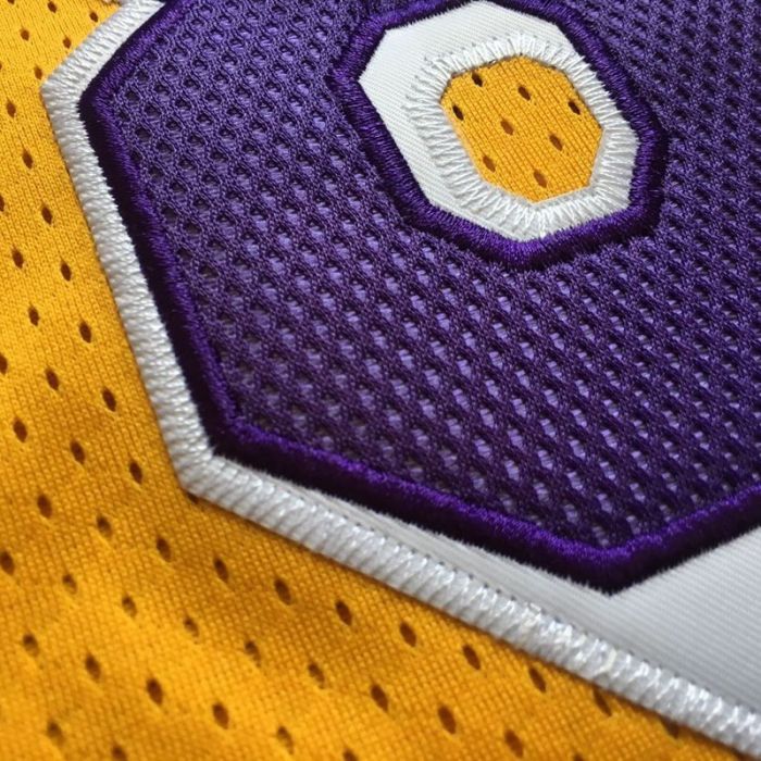 1996-1997 Lakers Bryant #8 Yellow Retro Top Quality Dense Embroidery NBA Jersey