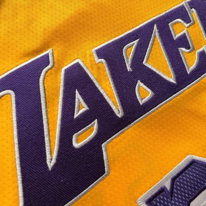 Lakers James #23 Yellow Honor Edition Top Quality Dense Embroidery NBA Jersey