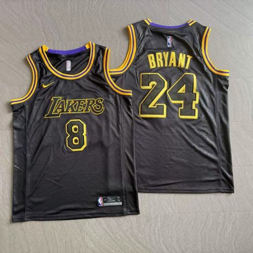 Lakers Bryant #8 & #24 Black Snake Top Quality Dense Embroidery NBA Jersey