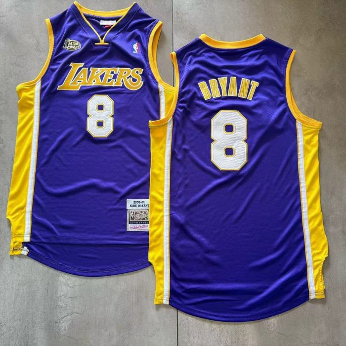 2000-2001 Lakers Bryant #8 purple Top Quality Dense Embroidery NBA Jersey