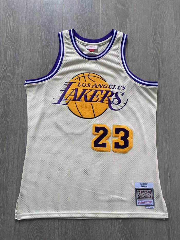 Lakers James #23 Mitchell & Ness Dense Embroidery NBA Jersey