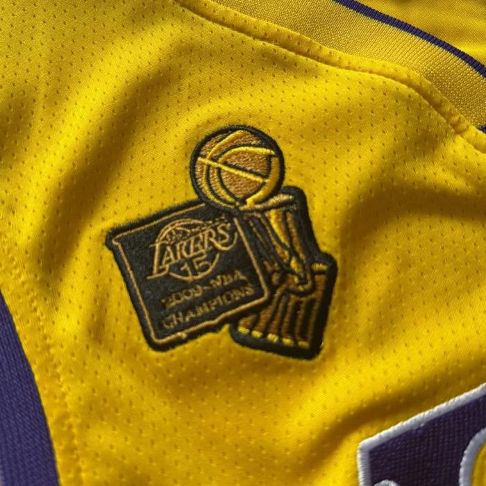 2009-2010 Lakers Bryant #24 Yellow Top Quality Dense Embroidery NBA Jersey
