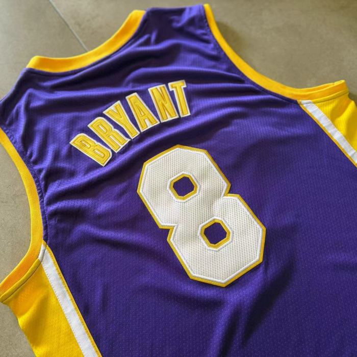 2000-2001 Lakers Bryant #8 purple Top Quality Dense Embroidery NBA Jersey