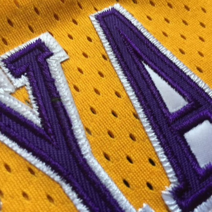 1996-1997 Lakers Bryant #8 Yellow Retro Top Quality Dense Embroidery NBA Jersey