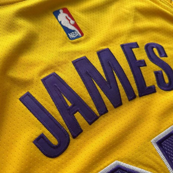 Lakers James #23 Yellow Honor Edition Top Quality Dense Embroidery NBA Jersey