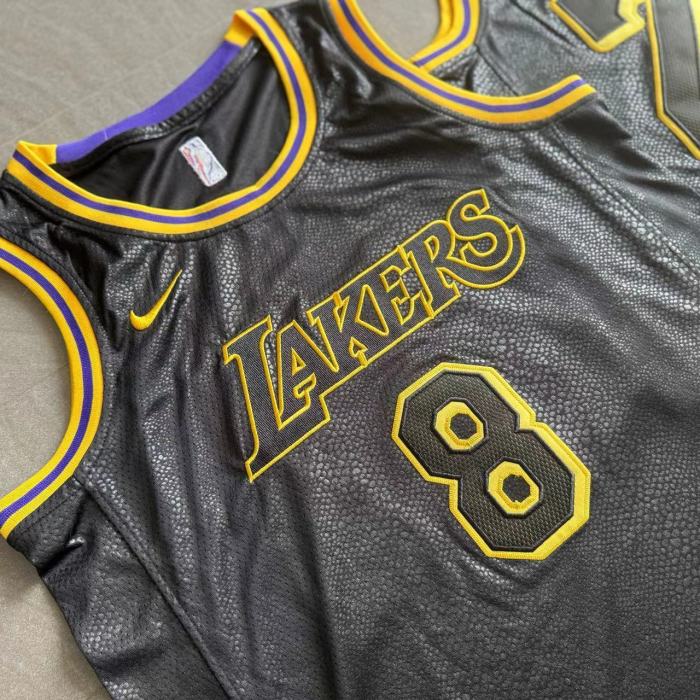 Lakers Bryant #8 & #24 Black Snake Top Quality Dense Embroidery NBA Jersey