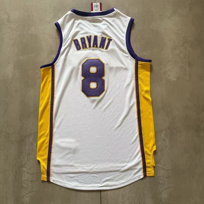 2003-2004 Lakers Bryant #8 White Top Quality Dense Embroidery NBA Jersey