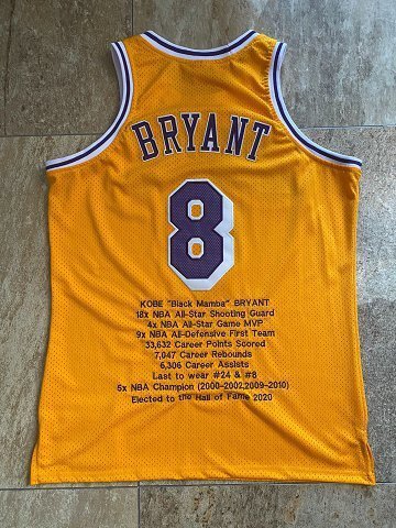 1998 Lakers Bryant #8 Yellow Career Honors Top Quality Dense Embroidery NBA Jersey