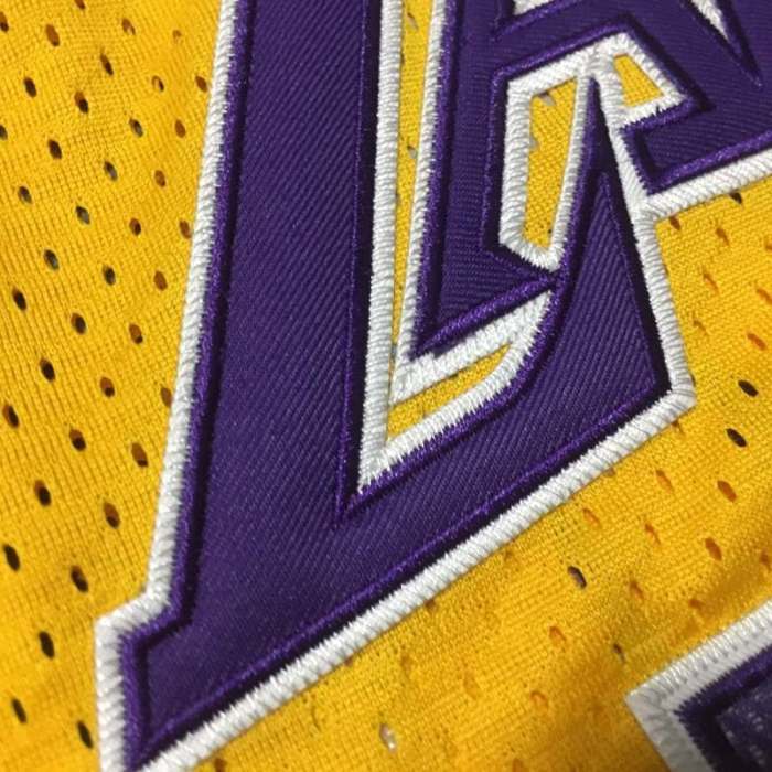 2007-2008 Lakers Bryant #24 Yellow 60th Anniversary Top Quality Dense Embroidery NBA Jersey