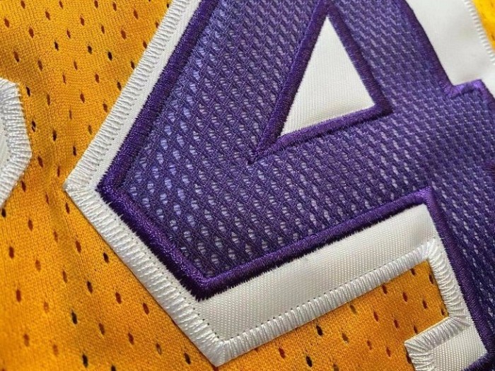 Lakers Bryant #8 & #24 Yellow Retro Top Quality Dense Embroidery NBA Jersey