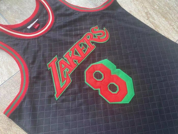 1996-1997 Lakers Bryant #8 Black Retro Top Quality Dense Embroidery NBA Jersey