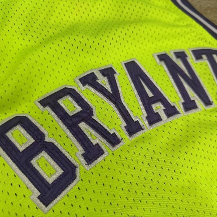 2007-2008 Lakers Bryant #24 Fluorescent Green Top Quality Dense Embroidery NBA Jersey