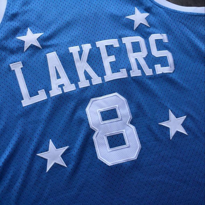 2004-2005 Lakers Bryant #8 Blue Retro Top Quality Dense Embroidery NBA Jersey