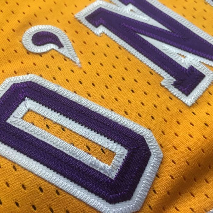 1996-1997 Lakers O'Neal #34 Yellow Retro Top Quality Dense Embroidery NBA Jersey