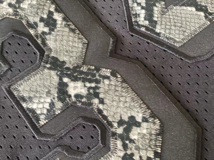 1996-1997 Lakers O'Neal#34 Black Leather Snakeskin Retro Top Quality Dense Embroidery NBA Jersey