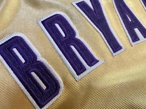 2020 Lakers Bryant #24 Hall of Fame Golden Top Quality Dense Embroidery NBA Jersey