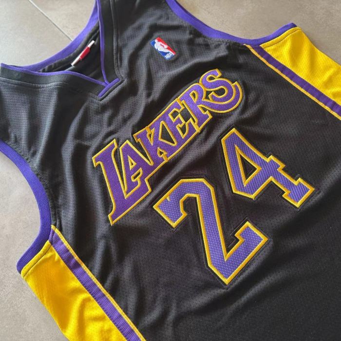 2014-2015 Lakers Bryant #24 Black Top Quality Dense Embroidery NBA Jersey