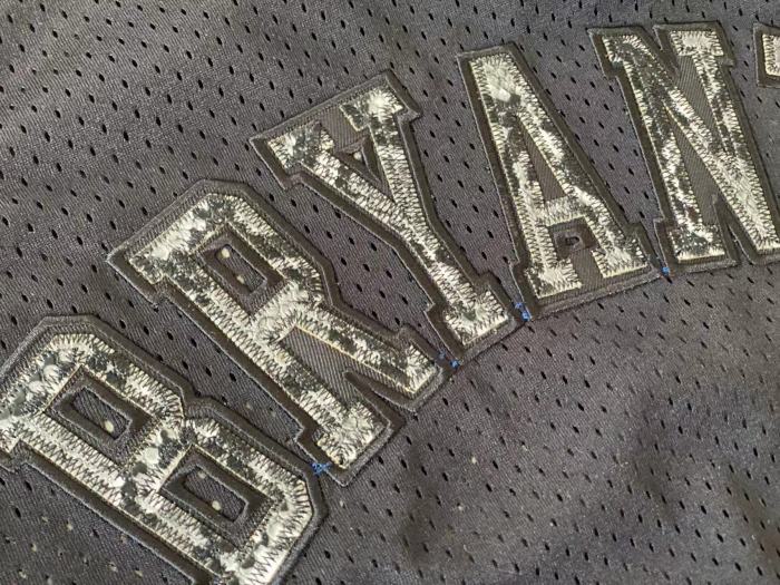 2007-2008 Lakers Bryant #24 Black Leather Snakeskin Retro Top Quality Dense Embroidery NBA Jersey