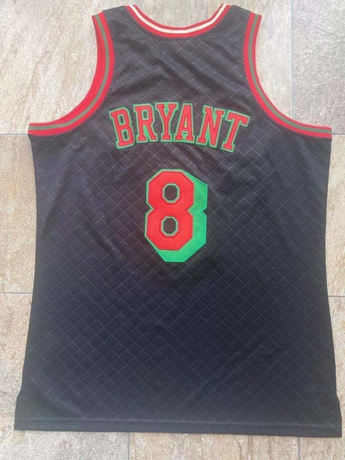 1996-1997 Lakers Bryant #8 Black Retro Top Quality Dense Embroidery NBA Jersey
