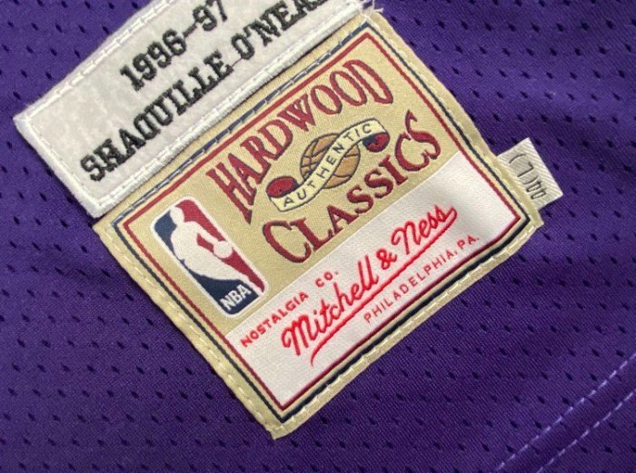 1996-1997 Lakers O'Neal #34 Purple Retro Top Quality Dense Embroidery NBA Jersey