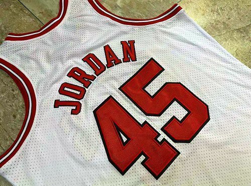 1994-1995 NBA Bulls Jordan#45 Retro White Top Quality Dense Embroidery Jersey