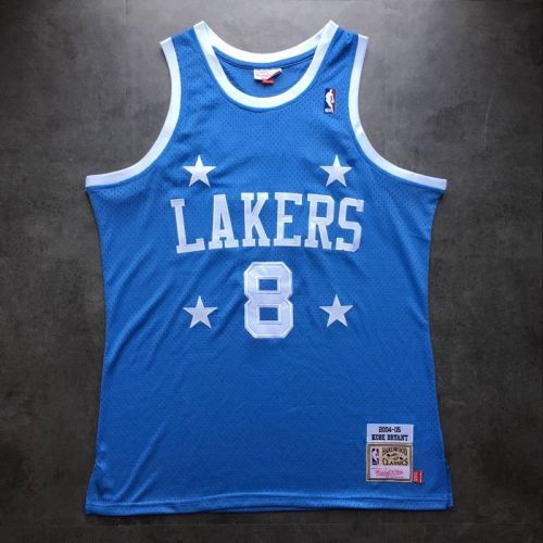 2004-2005 Lakers Bryant #8 Blue Retro Top Quality Dense Embroidery NBA Jersey