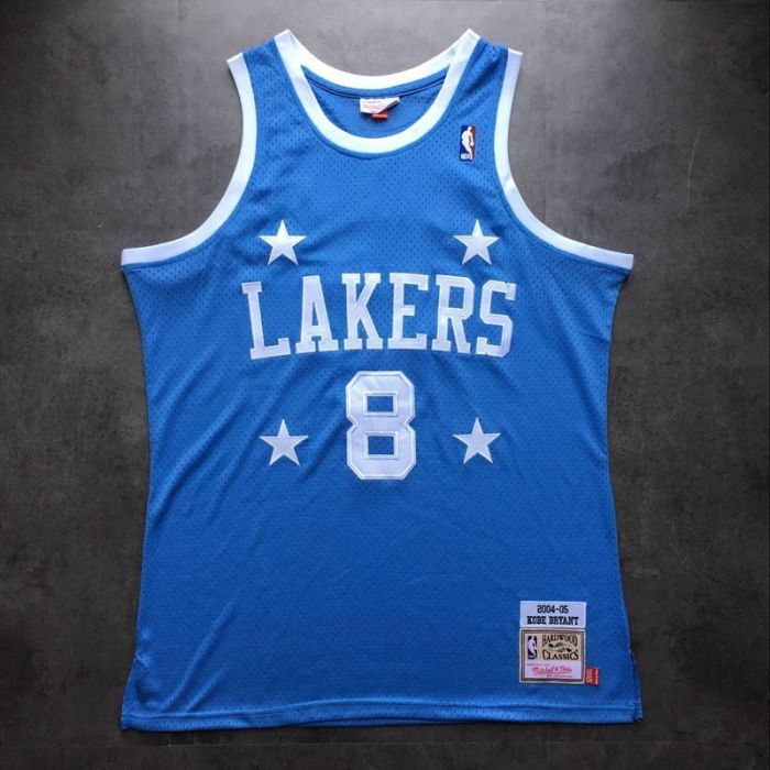 2004-2005 Lakers Bryant #8 Blue Retro Top Quality Dense Embroidery NBA Jersey