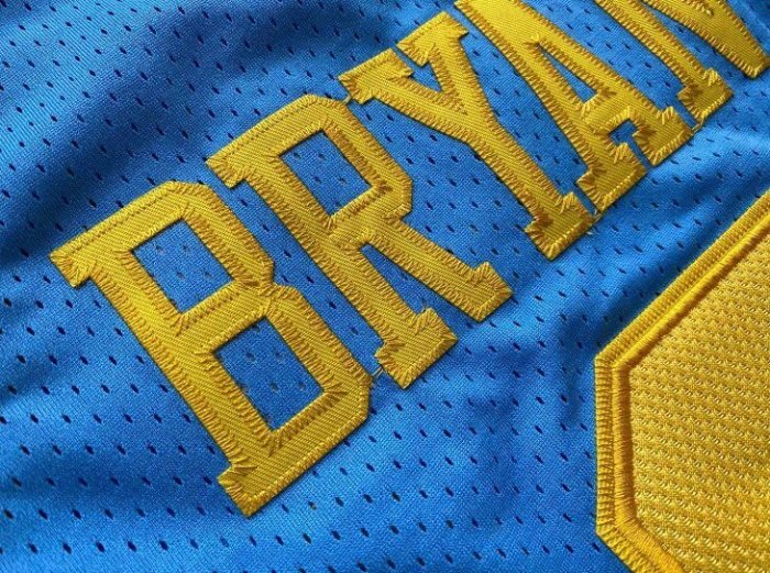 2001-2002 Lakers MOLS Bryant #8 Blue Retro Top Quality Dense Embroidery NBA Jersey