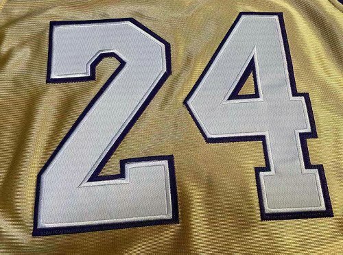 2020 Lakers Bryant #24 Hall of Fame Golden Top Quality Dense Embroidery NBA Jersey