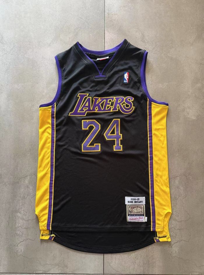 2014-2015 Lakers Bryant #24 Black Top Quality Dense Embroidery NBA Jersey
