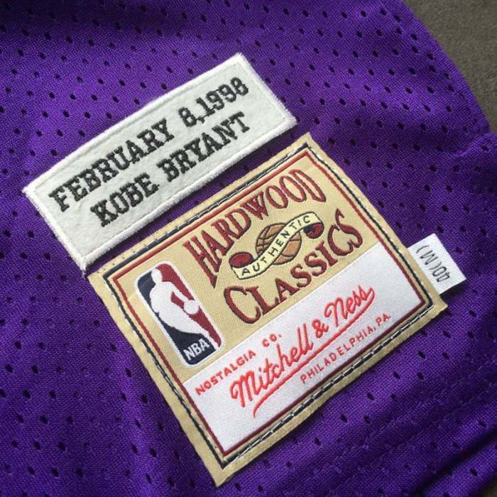 1998 All Strat Lakers Bryant #8 Purple Top Quality Dense Embroidery NBA Jersey