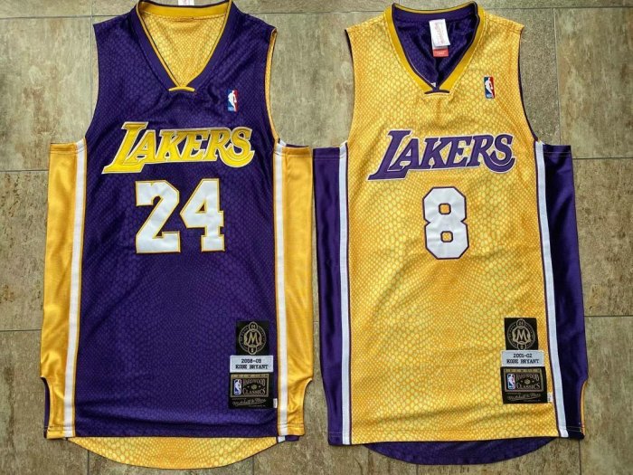 Lakers Bryant #24 #8 Hall of Fame Two-sided Top Quality Dense Embroidery NBA Jersey