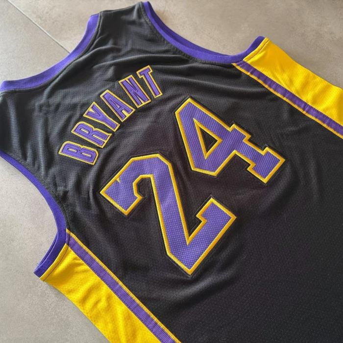 2014-2015 Lakers Bryant #24 Black Top Quality Dense Embroidery NBA Jersey