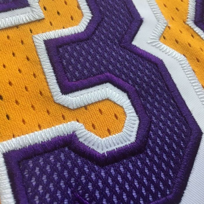 1996-1997 Lakers O'Neal #34 Yellow Retro Top Quality Dense Embroidery NBA Jersey