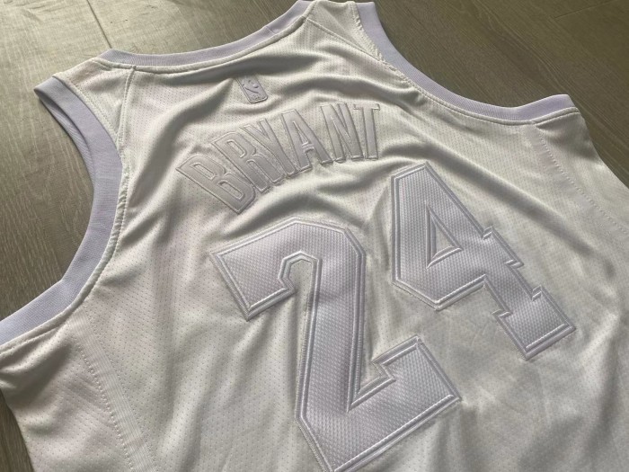 Lakers Bryant #24 White Retro Top Quality Dense Embroidery NBA Jersey