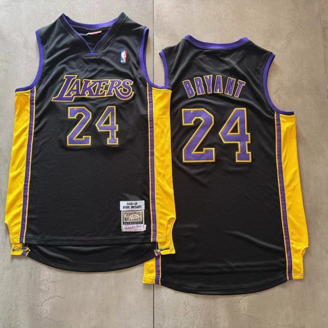 2014-2015 Lakers Bryant #24 Black Top Quality Dense Embroidery NBA Jersey