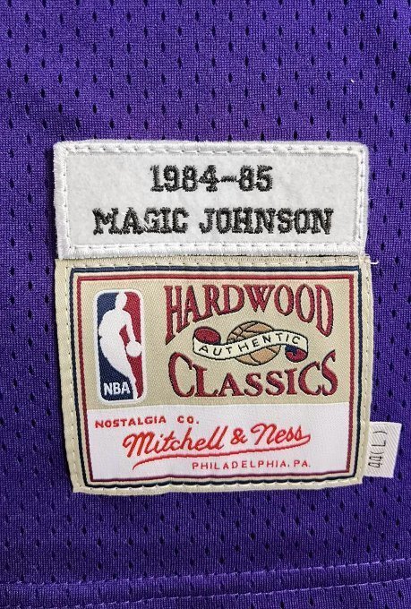 1984-1985 Lakers Johnson #32 Purple Retro Top Quality Dense Embroidery NBA Jersey