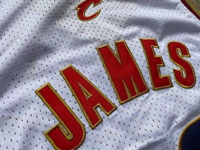 2003-2004 NBA Cavaliers James #23 White RetroTop Quality Dense Embroidery Jersey