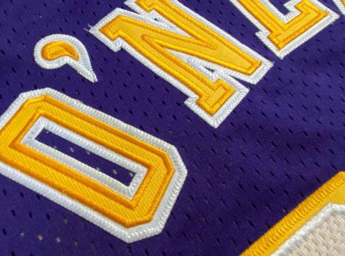 1996-1997 Lakers O'Neal #34 Purple Retro Top Quality Dense Embroidery NBA Jersey