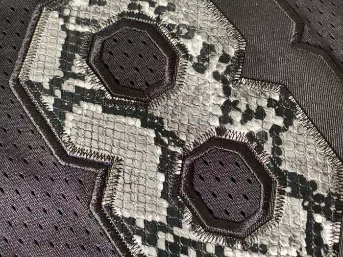 1996-1997 Lakers Bryant #8 Black Leather Snakeskin Retro Top Quality Dense Embroidery NBA Jersey