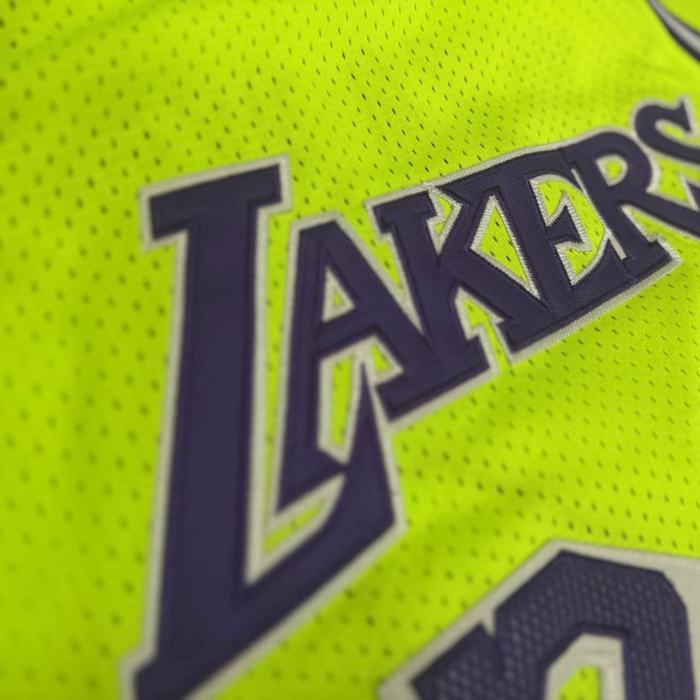 2007-2008 Lakers Bryant #24 Fluorescent Green Top Quality Dense Embroidery NBA Jersey